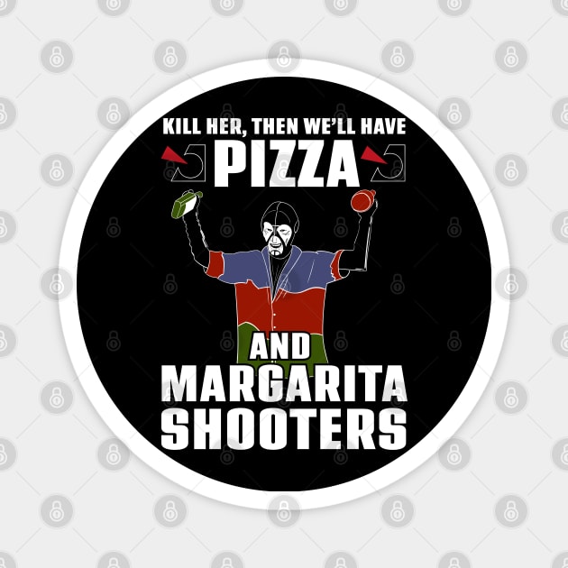 Scorpius / Harvey Pizza and Margarita Shooters Magnet by Meta Cortex